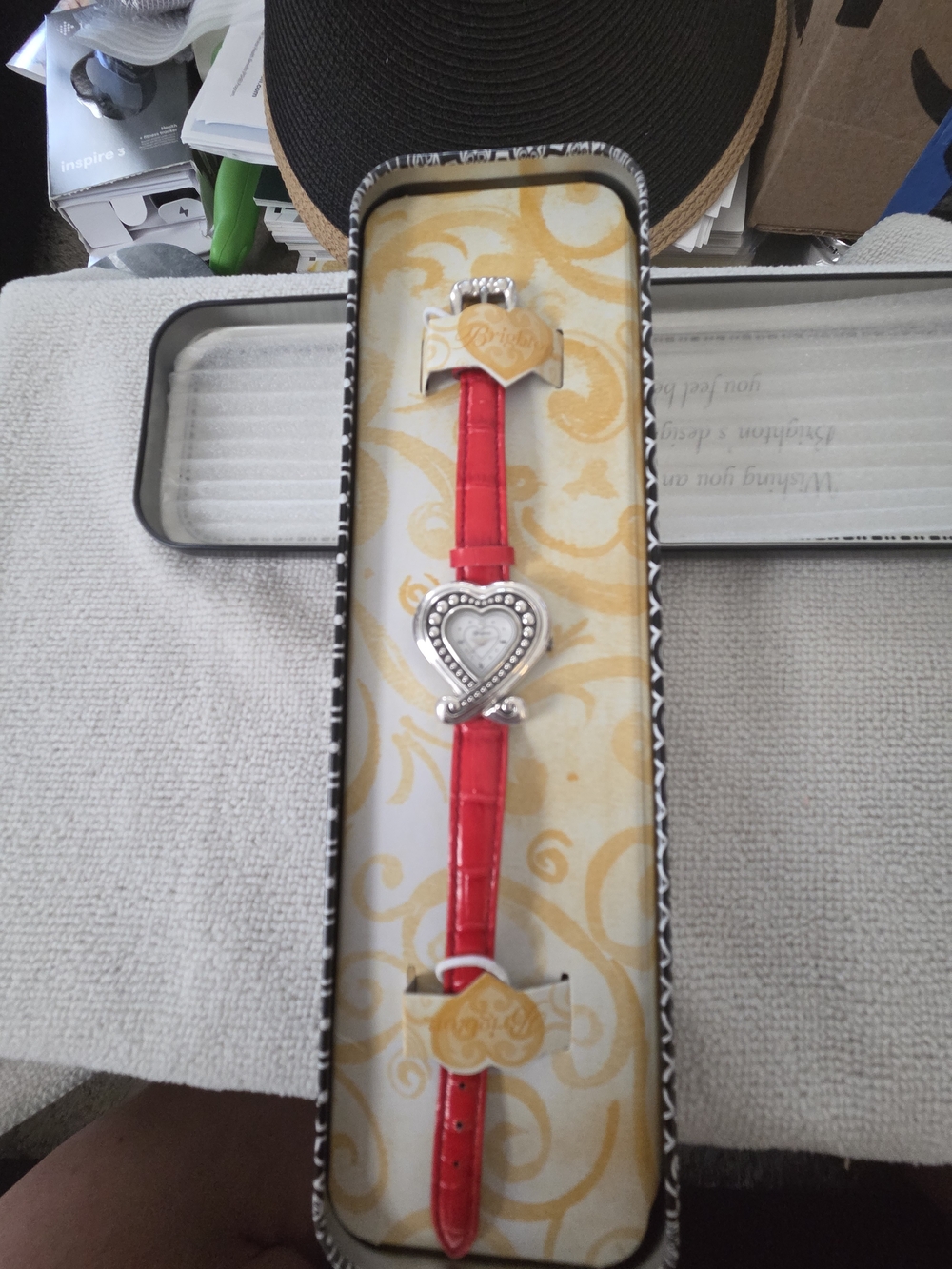 Brighton Red Heart Charm Watch - Fashion Women's Accessory